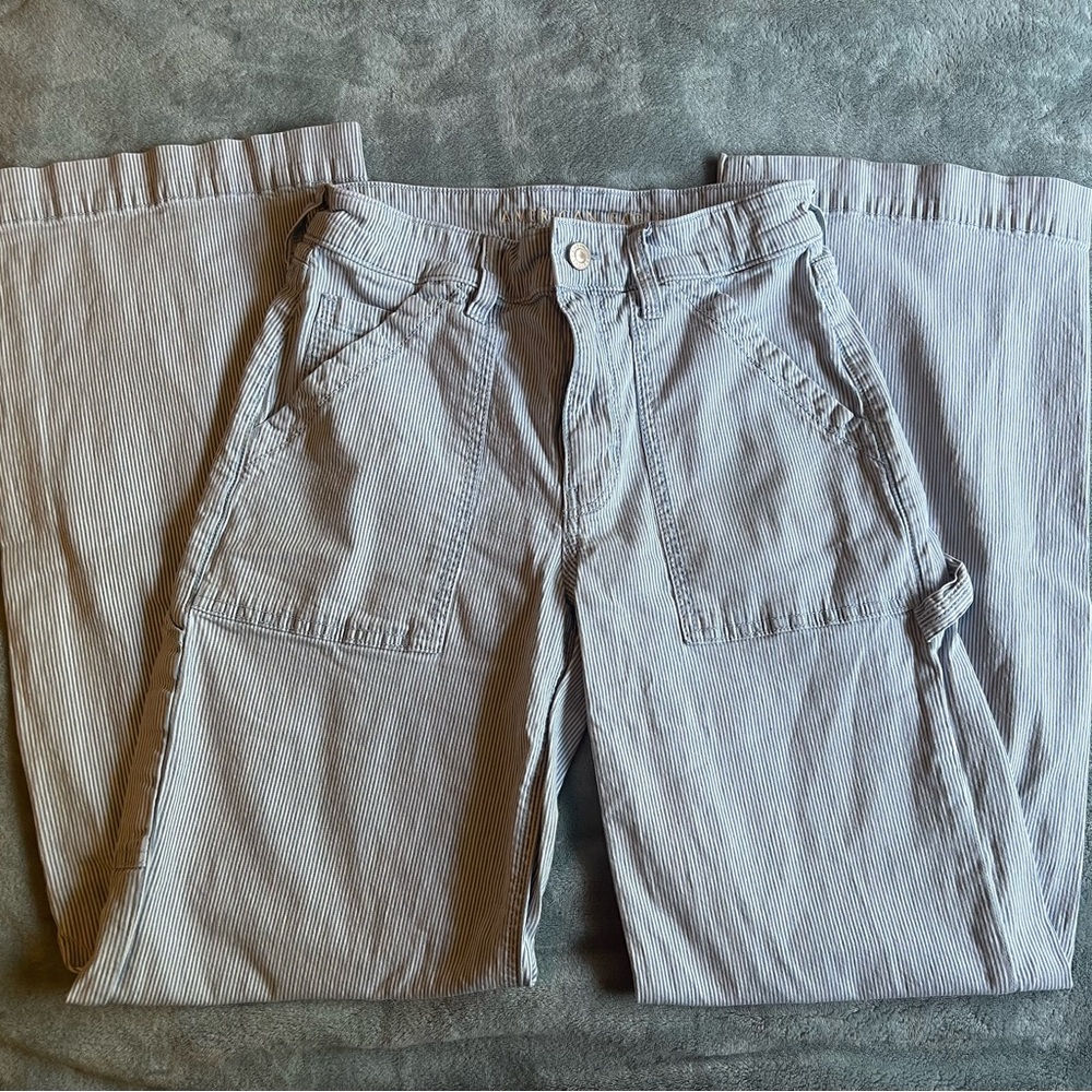 AE Striped super high-waisted baggy wide leg jean